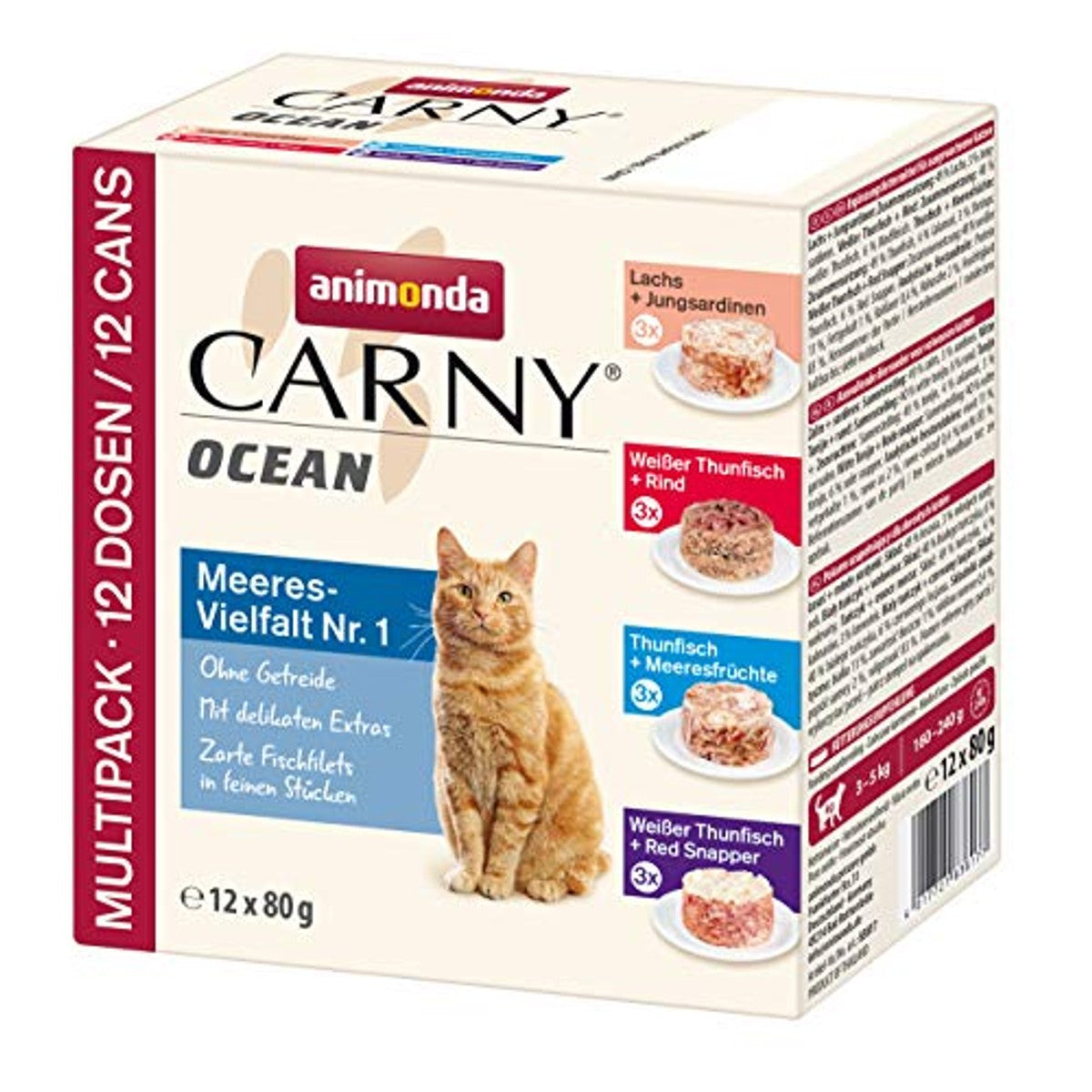 animonda Carny Ocean natvoer kattenvoer visvariatie 12 x 80 g - 6-pack