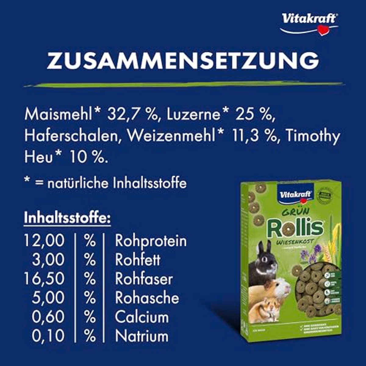 Vitakraft Rollis knaagdiervoer knapperringen 7 x 500 g - 3-pack