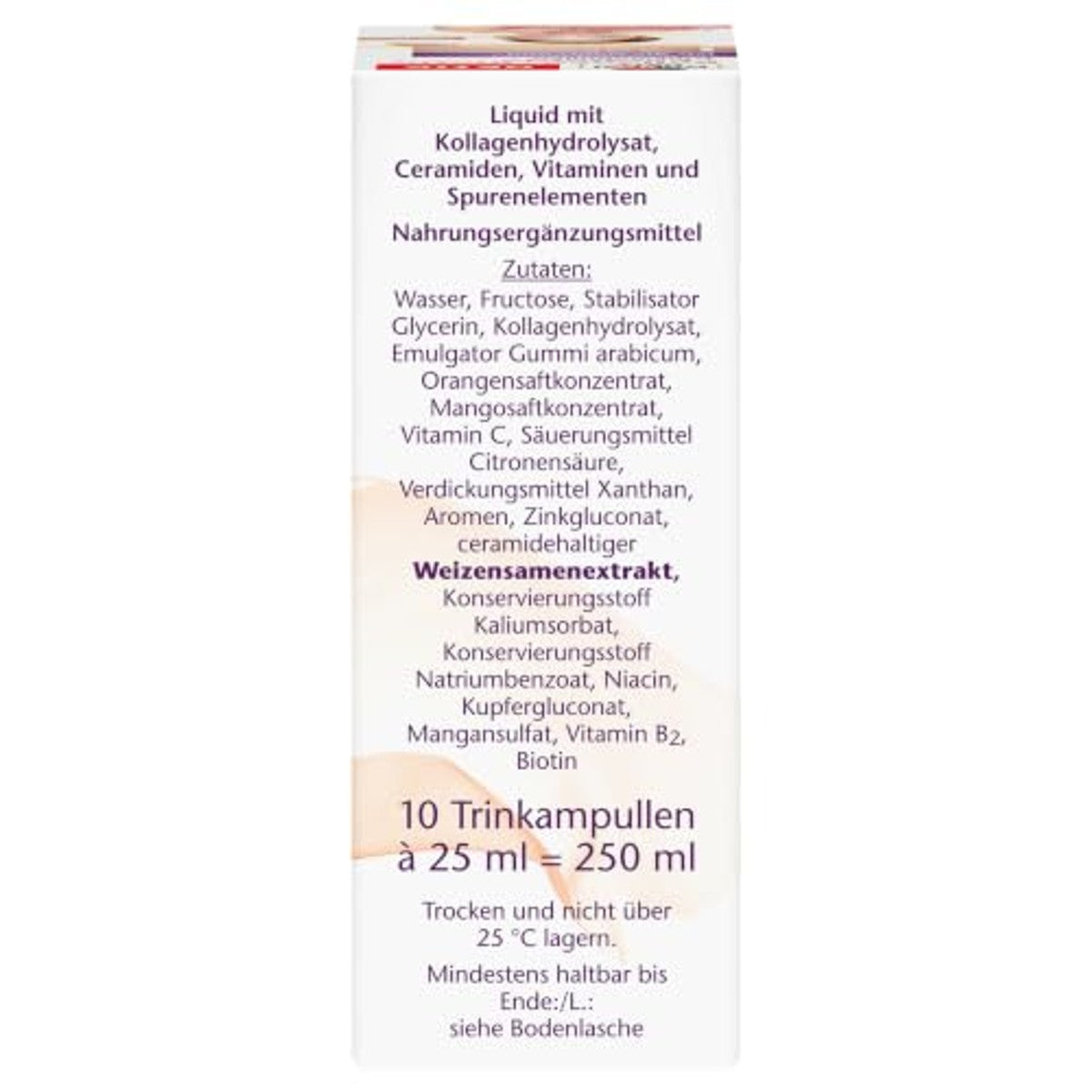 Doppelherz Collageen + Biotine + Ceramide Mango-Maracuja 10 Ampullen - 6-pack