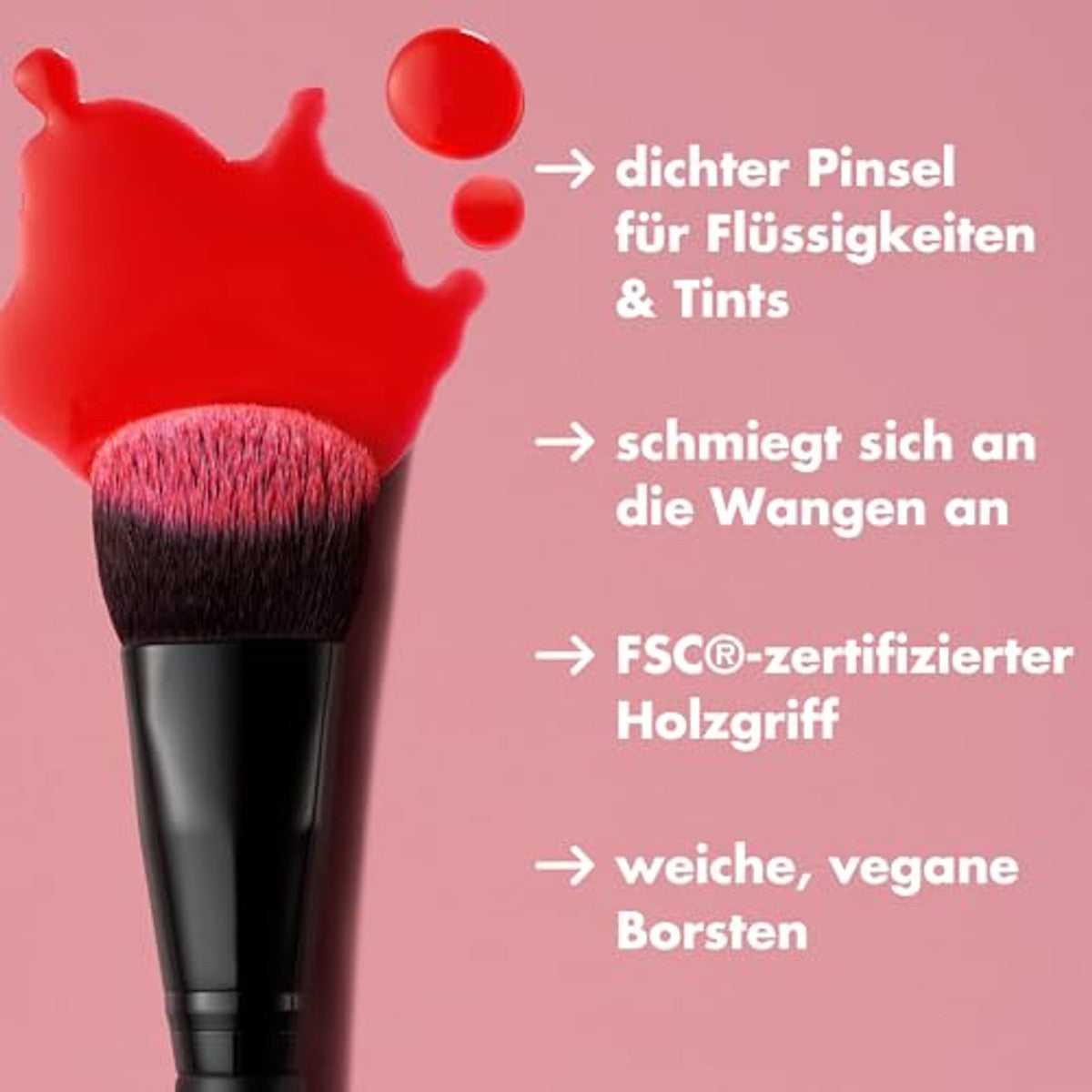 e.l.f. Stain & Tint blending borstel, vloeibare blush borstel voor moeiteloos mengen en een onberispelijke afwerking, met synthetische haren, veganistisch en dierproefvrij – e.l.f.