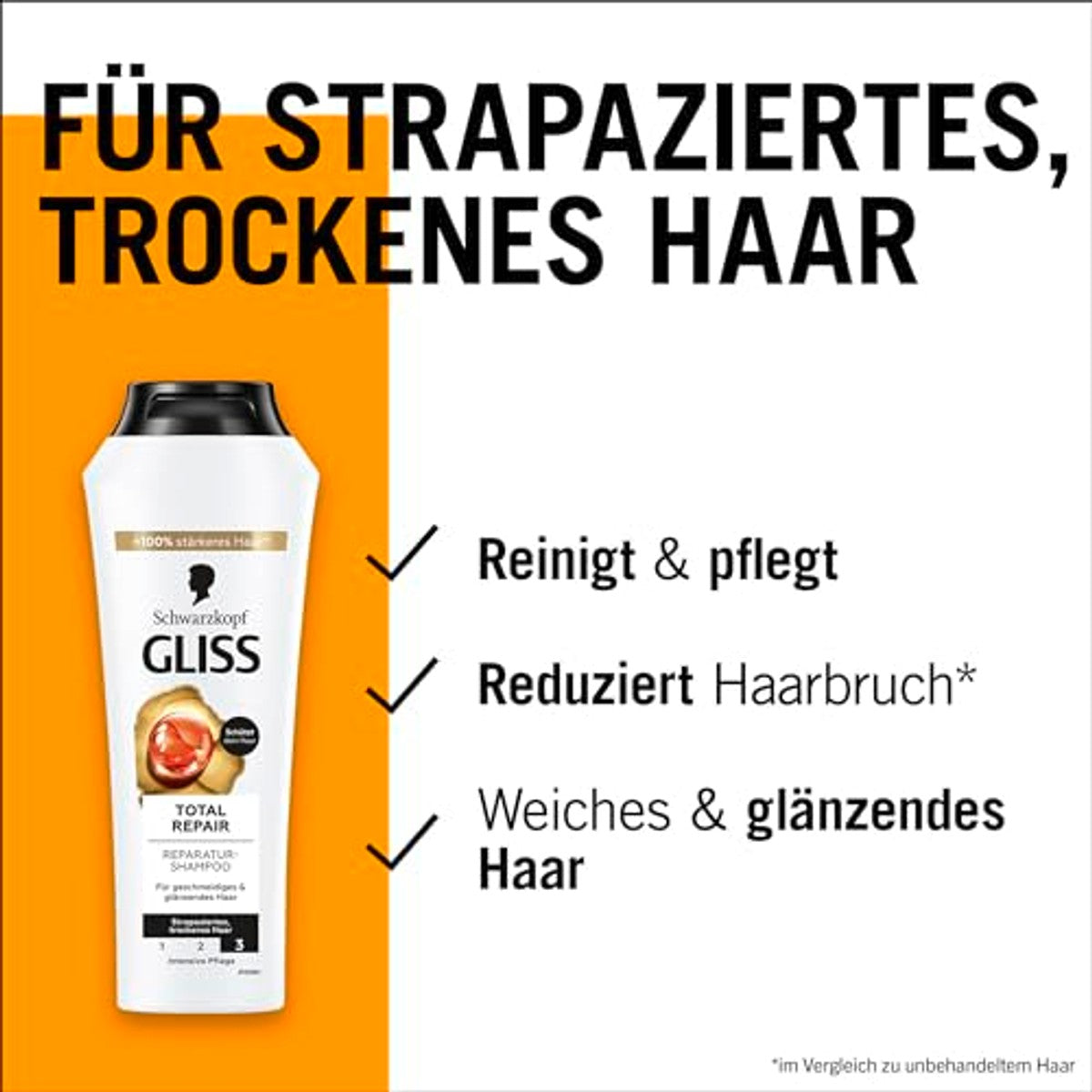 Gliss Total Repair Shampoo 250 ml - 3 stuks