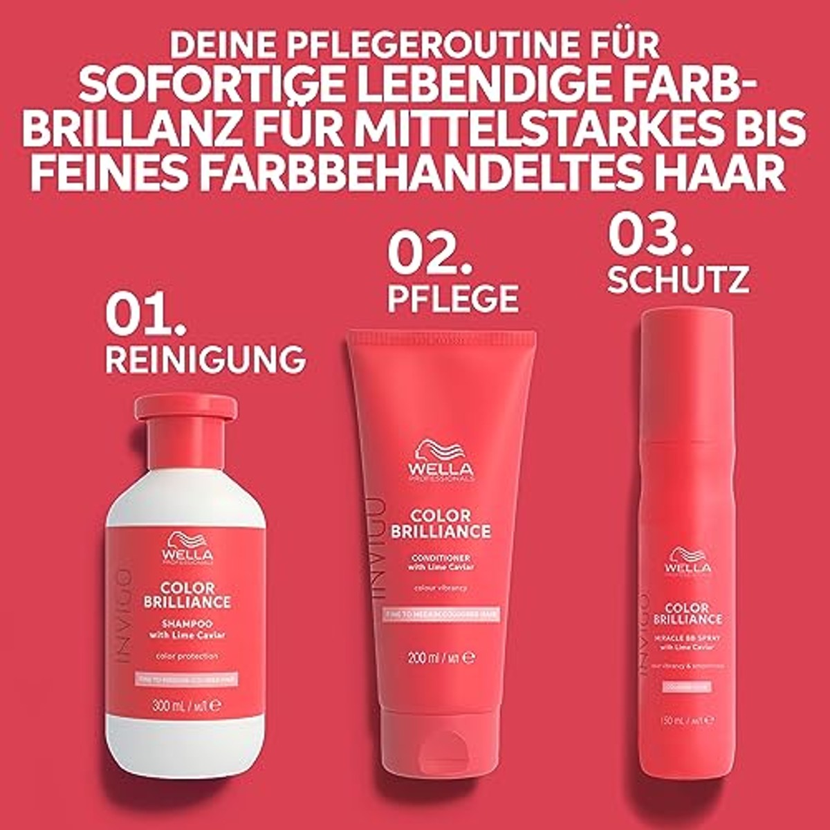Wella Professionals Invigo Color Brilliance Conditioner 3 x 200 ml - Voordeelverpakking