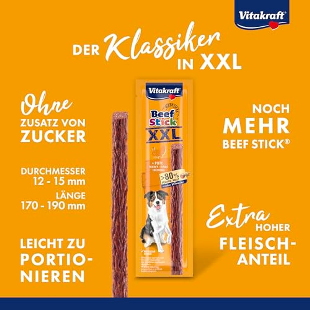 Vitakraft Beef Stick XXL hondensnack kalkoen 15 x 30 g - 6-pack
