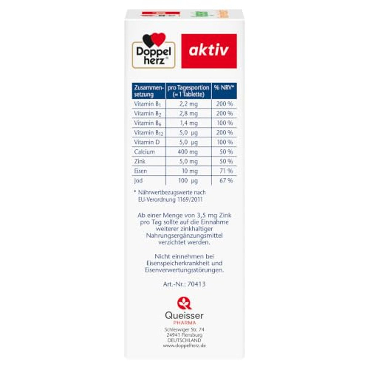 Doppelherz Vegetarische Vitaminen en Mineralen 100 Tabletten - 6-pack