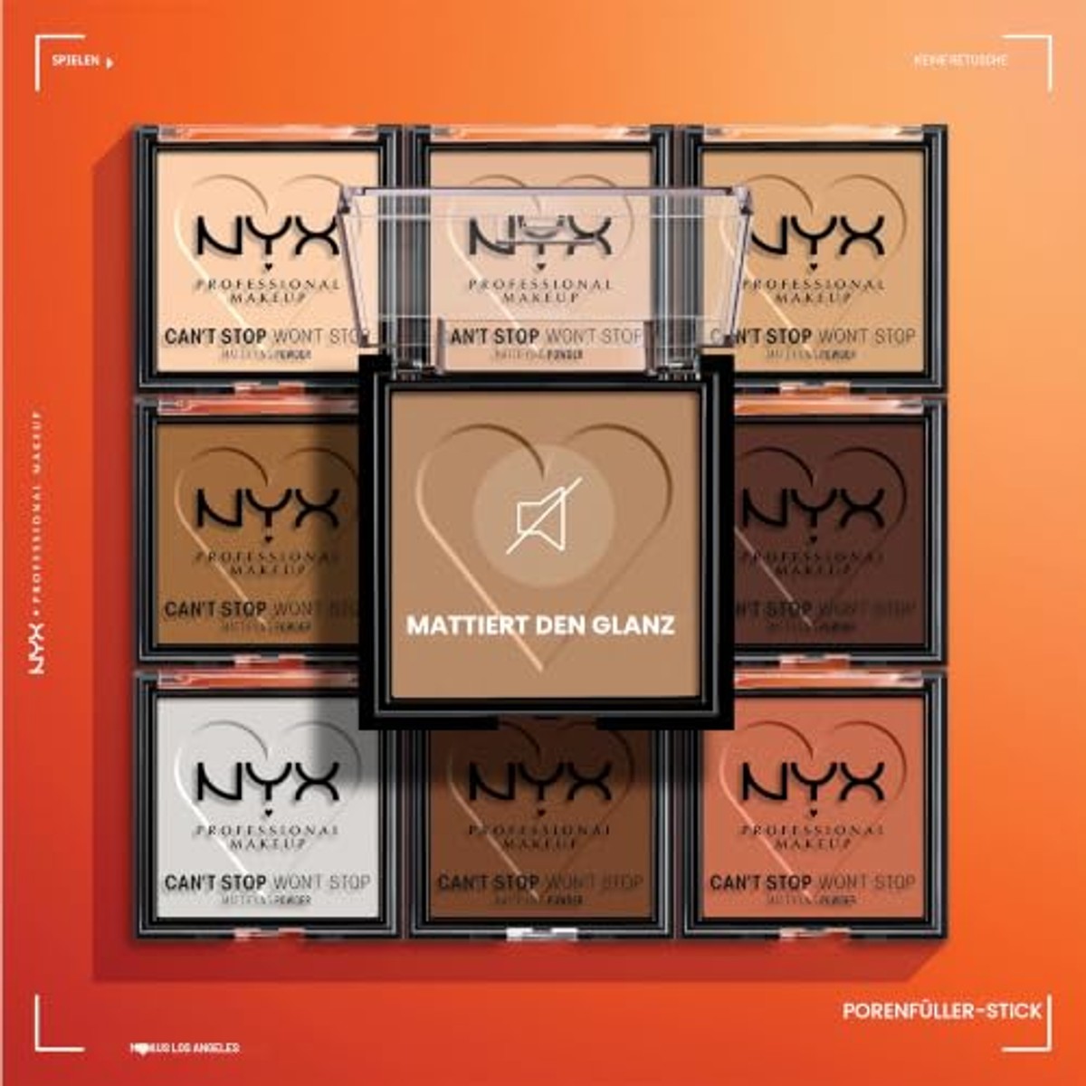 NYX PROFESSIONAL MAKEUP Can't Stop Won't Stop Mattifying Powder Golden 6 stuks