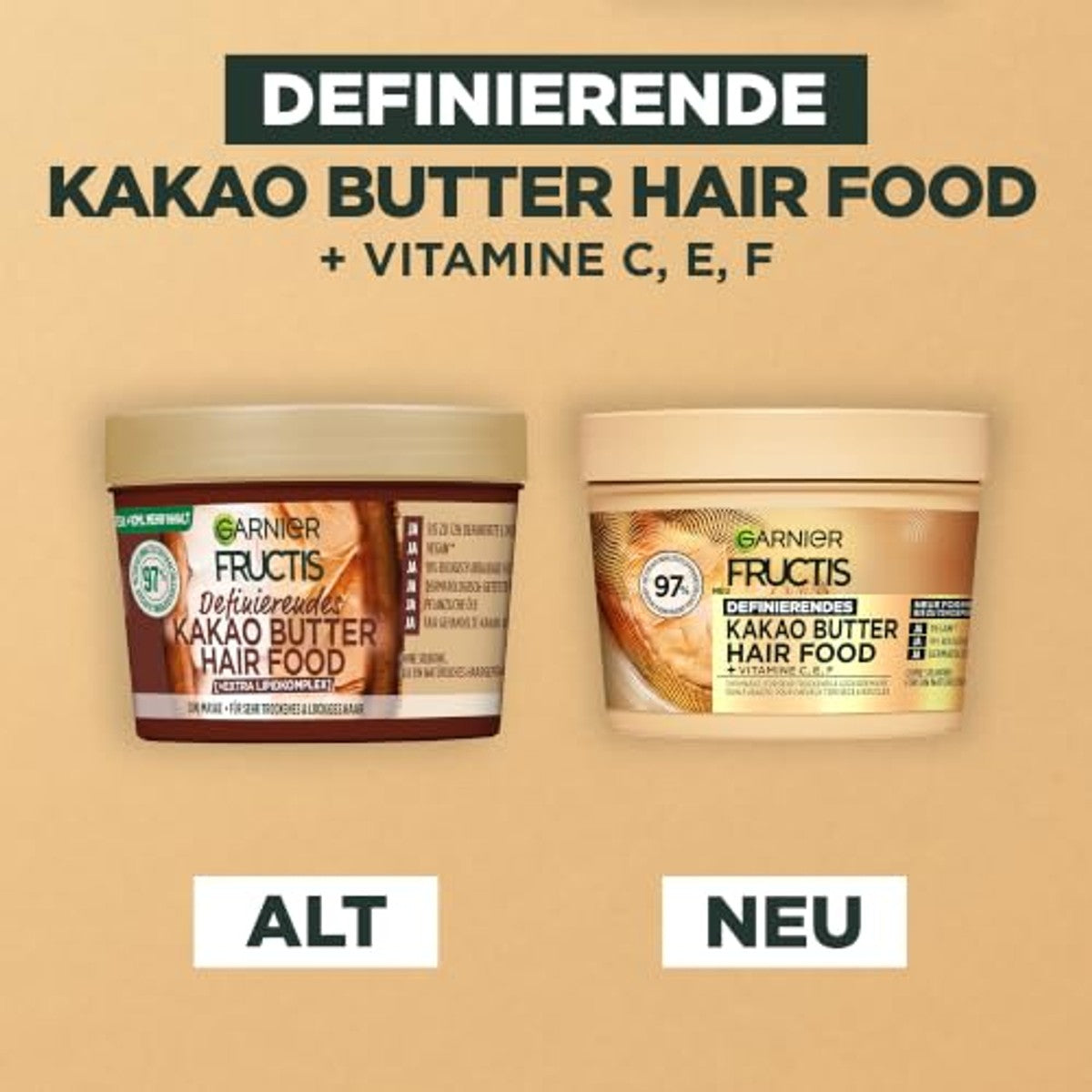 Garnier Fructis Cacao Boter Hair Food 3-in-1 3 x 400 ml - Voordeelverpakking