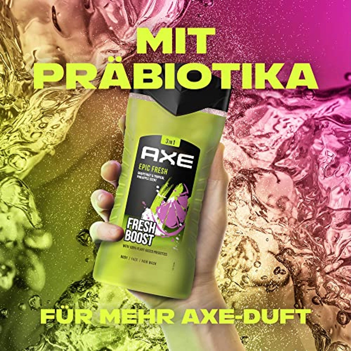 Axe 3-in-1 douchegel & shampoo Epic Fresh 3 x 250 ml - Voordeelverpakking