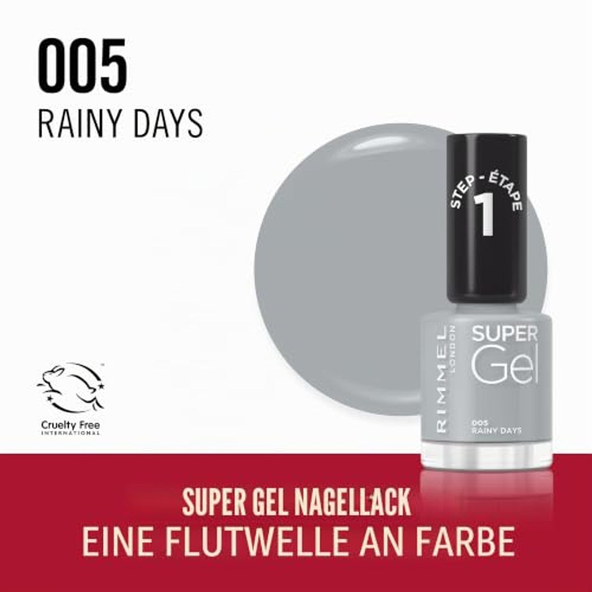 Rimmel London Super Gel 005 Rainy Days 12 ml - 6 stuks