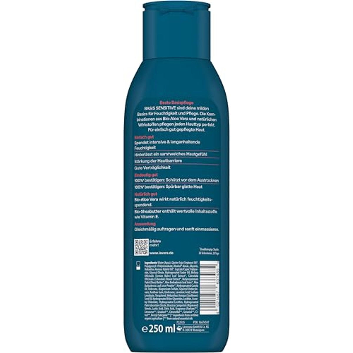 lavera Basis Sensitiv Body Milk Rijk 6 x 250 ml - Voordeelverpakking