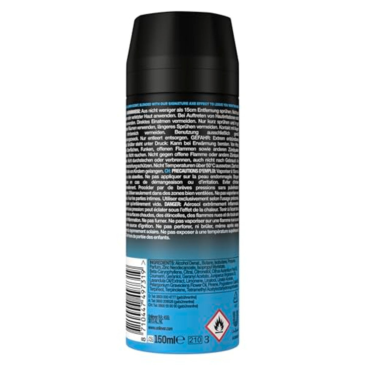 Axe Bodyspray Ice Chill Deodorant 6 x 150 ml - Voordeelverpakking