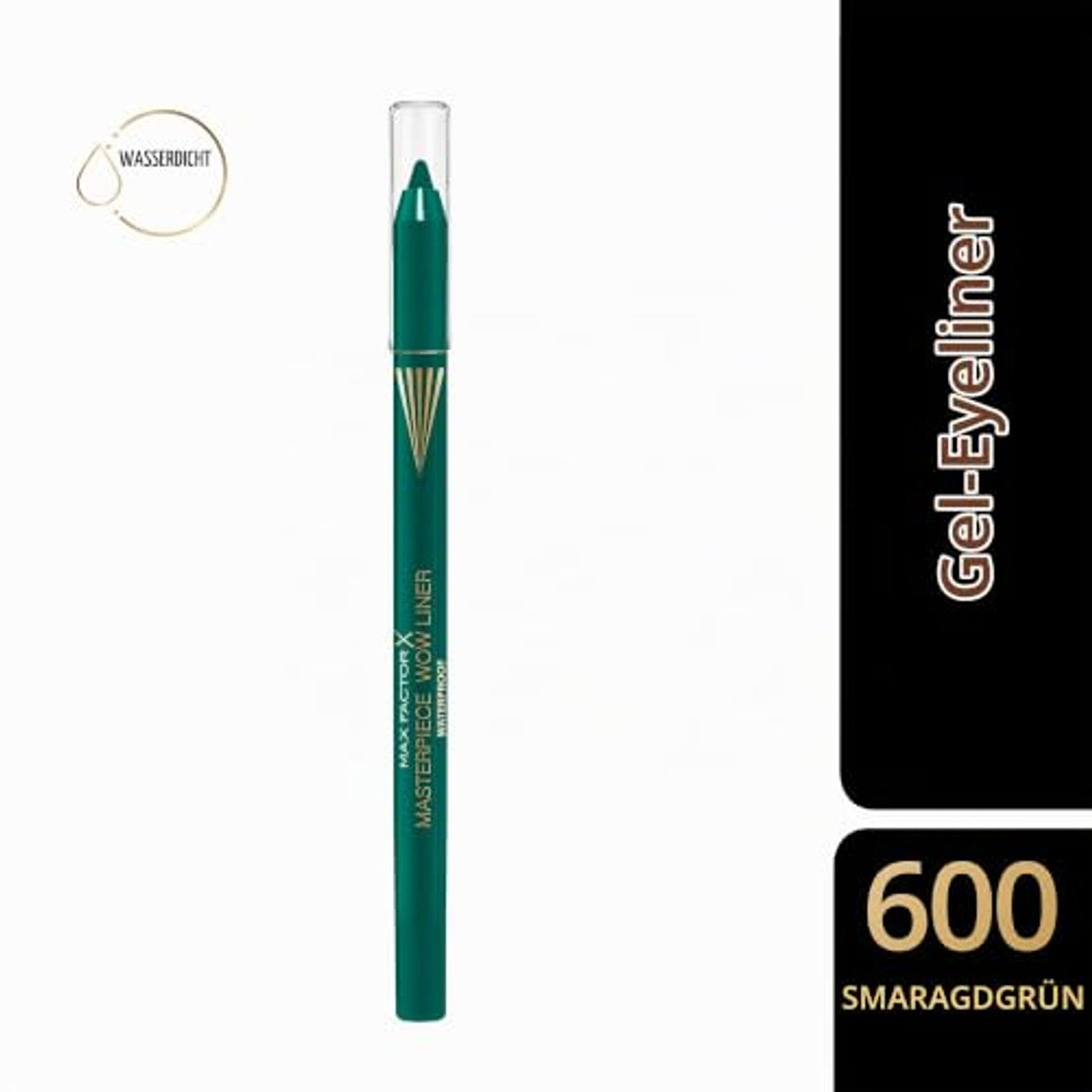 Max Factor Masterpiece Wow Liner, waterbestendige, veganistische eyeliner met 24 uur houvast en sterk geconcentreerde wow-pigmenten, kleur 600 smaragdgroen – Max Factor