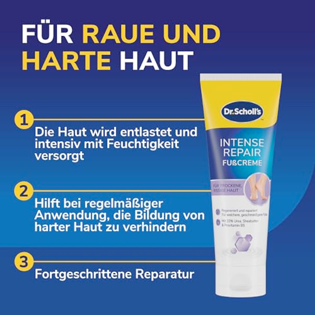 Dr. Scholl's Expertcare Intensief regenererende voetcrème 3 x 75 ml - Voordeelverpakking