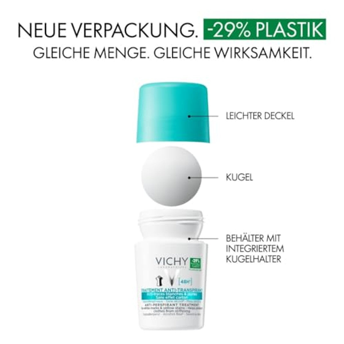 Vichy Anti-transpirant 48 uur Deo Roll-on tegen Vlekken 50 ml