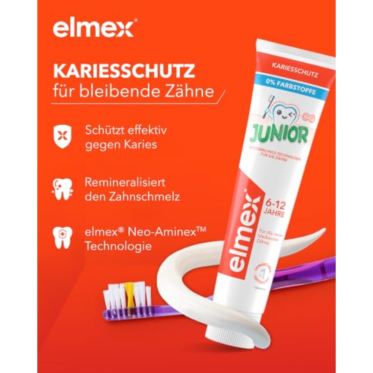 ELMEX Junior Tandpasta 6-12 jaar 4x75 ml – ELMEX