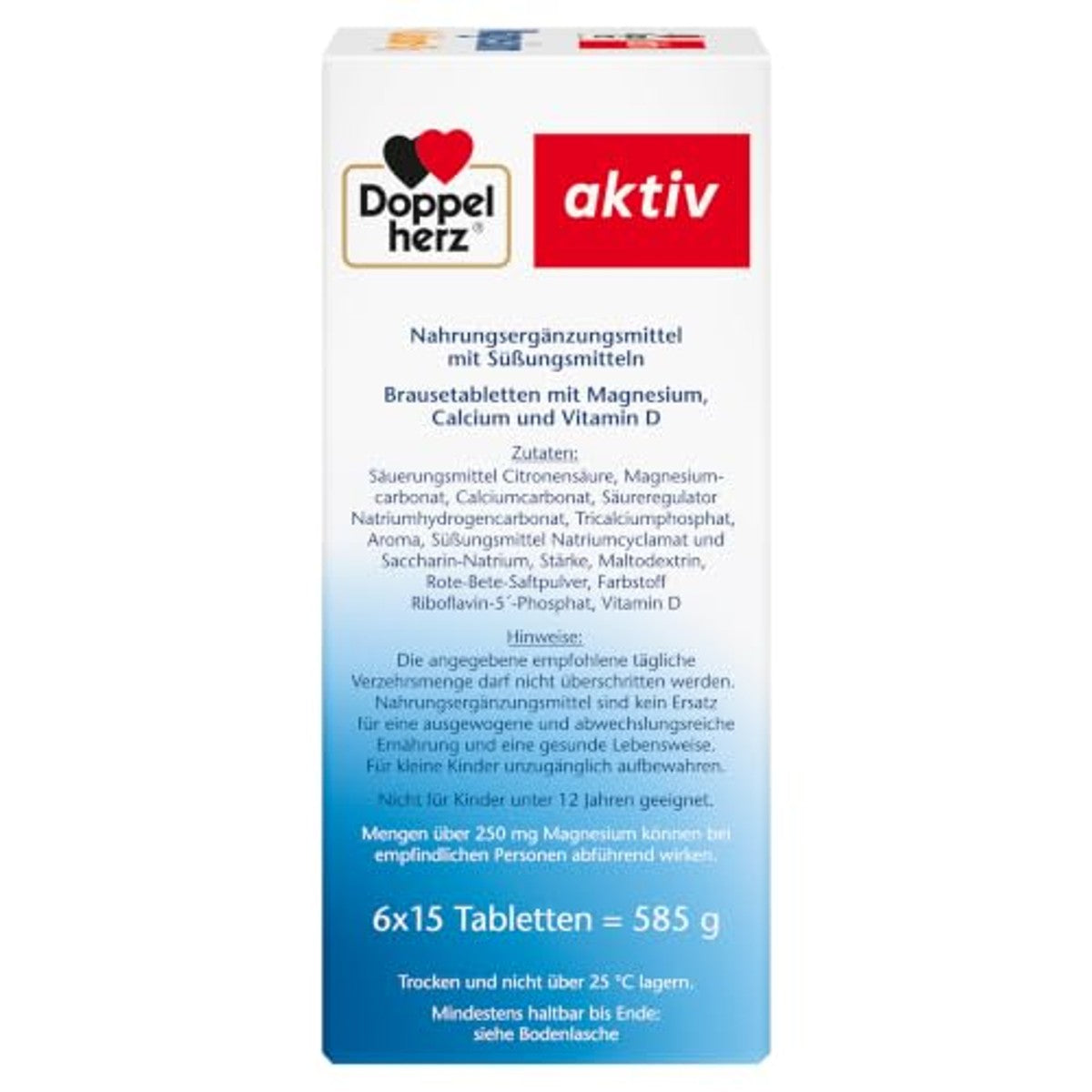 Doppelherz Magnesium + calcium + D3 - met sinaasappel-maracuja-smaak – Doppelherz