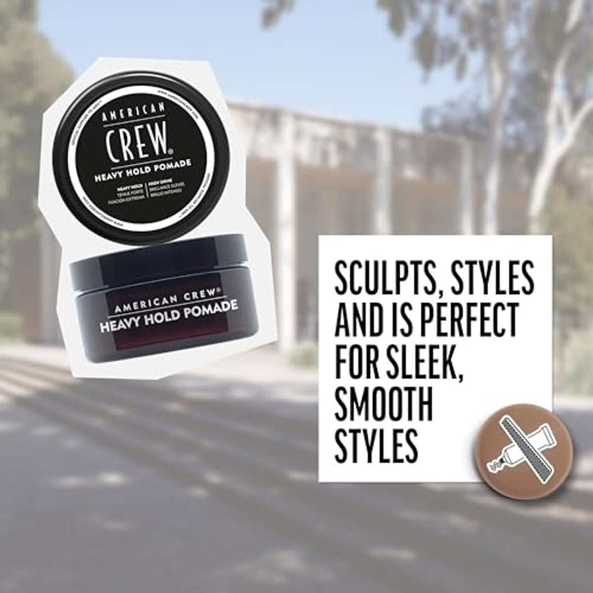 American Crew Heavy Hold Pomade Stylingpomade met Extreem Sterke Grip 85 g - 3-pack