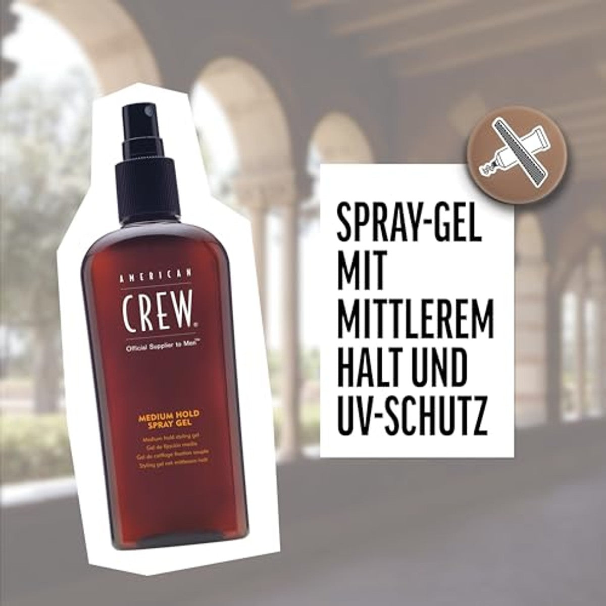 American Crew Medium Hold Spray Gel Stylingspray met Middelsterke Grip 250 ml - 6-pack