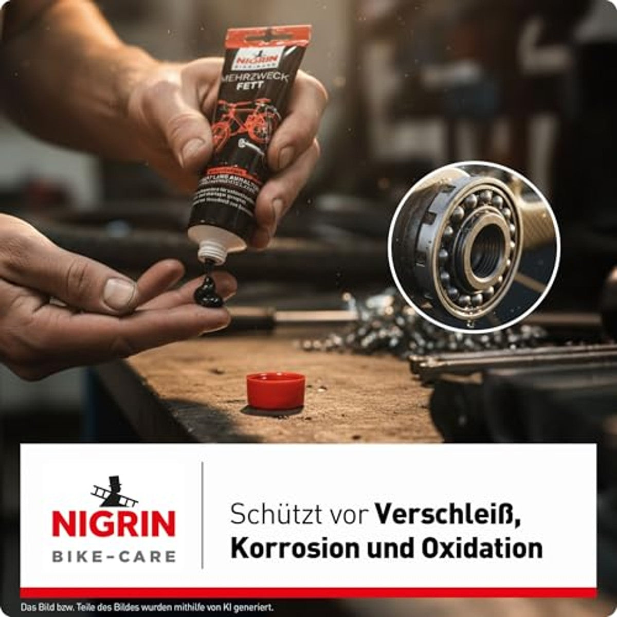 NIGRIN Bike-Care Multifunctioneel vet tube 3 x 100 g - Voordeelverpakking