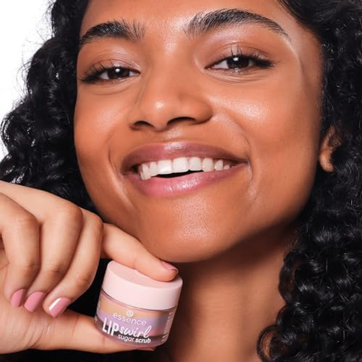 Essence Lip Swirl Sugar Scrub, lippenpeeling, nr. 01, meerkleurig, verzorgend, natuurlijk, veganistisch, zonder parabenen, zonder microplastic deeltjes, vrij van nanodeeltjes, per stuk verpakt (8 g) | Peeling, peeling, lippenscrub met – Essence Cosmetics