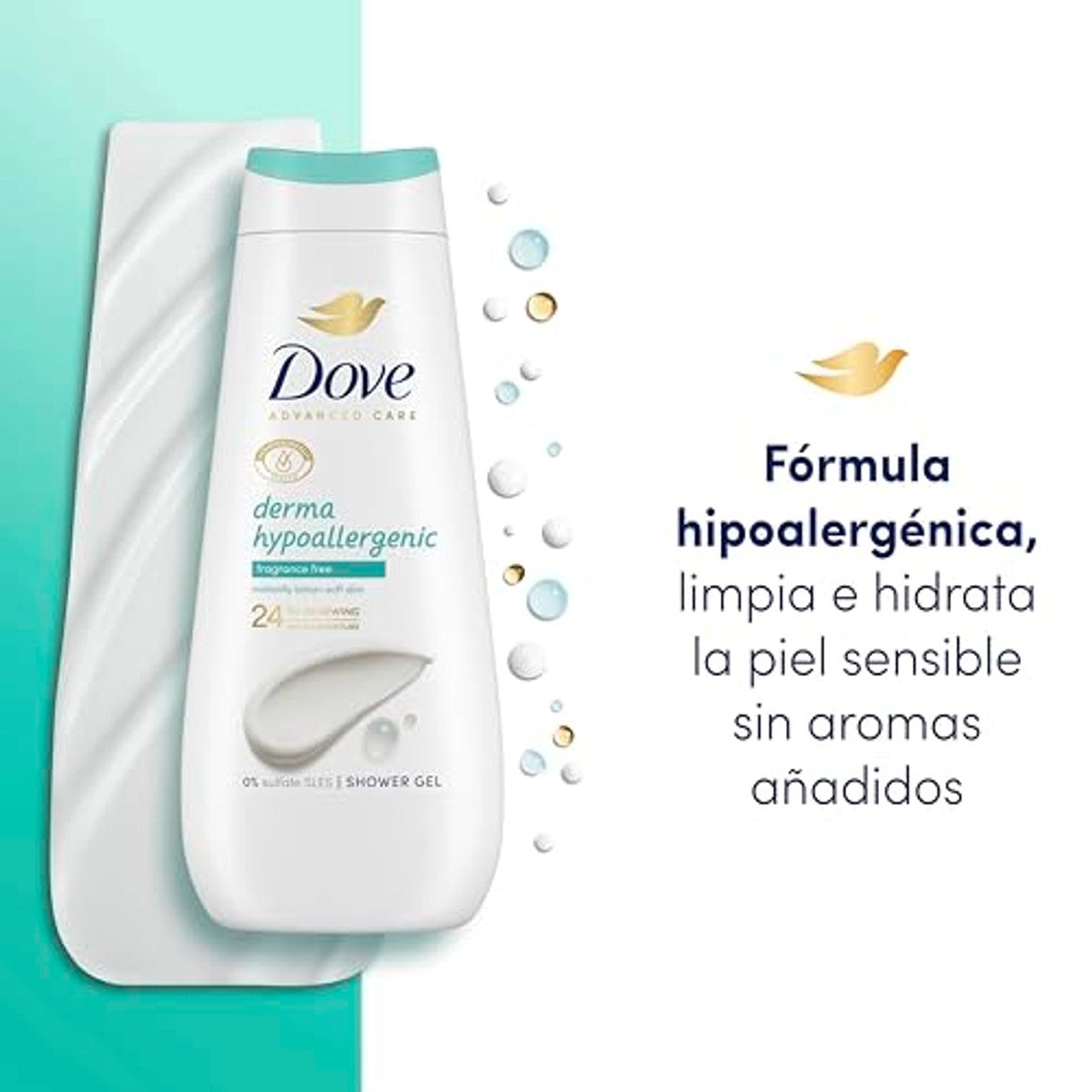 Dove Advanced Care Douchegel hypoallergeen zonder aroma's 6 x 400 ml - Voordeelverpakking