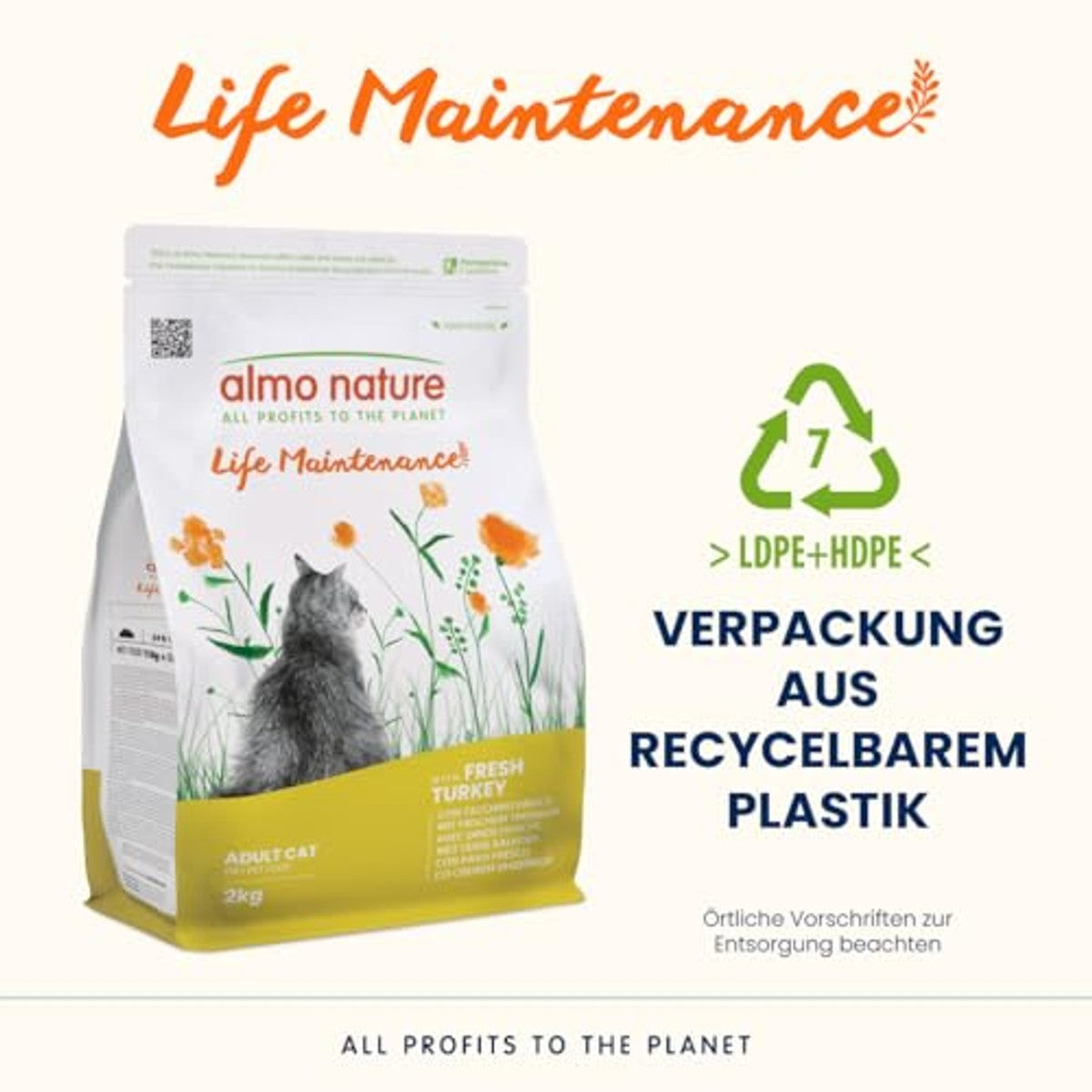 Almo Nature Life Maintenance Droogvoer Kat Kalkoen 2 kg - 6-pack