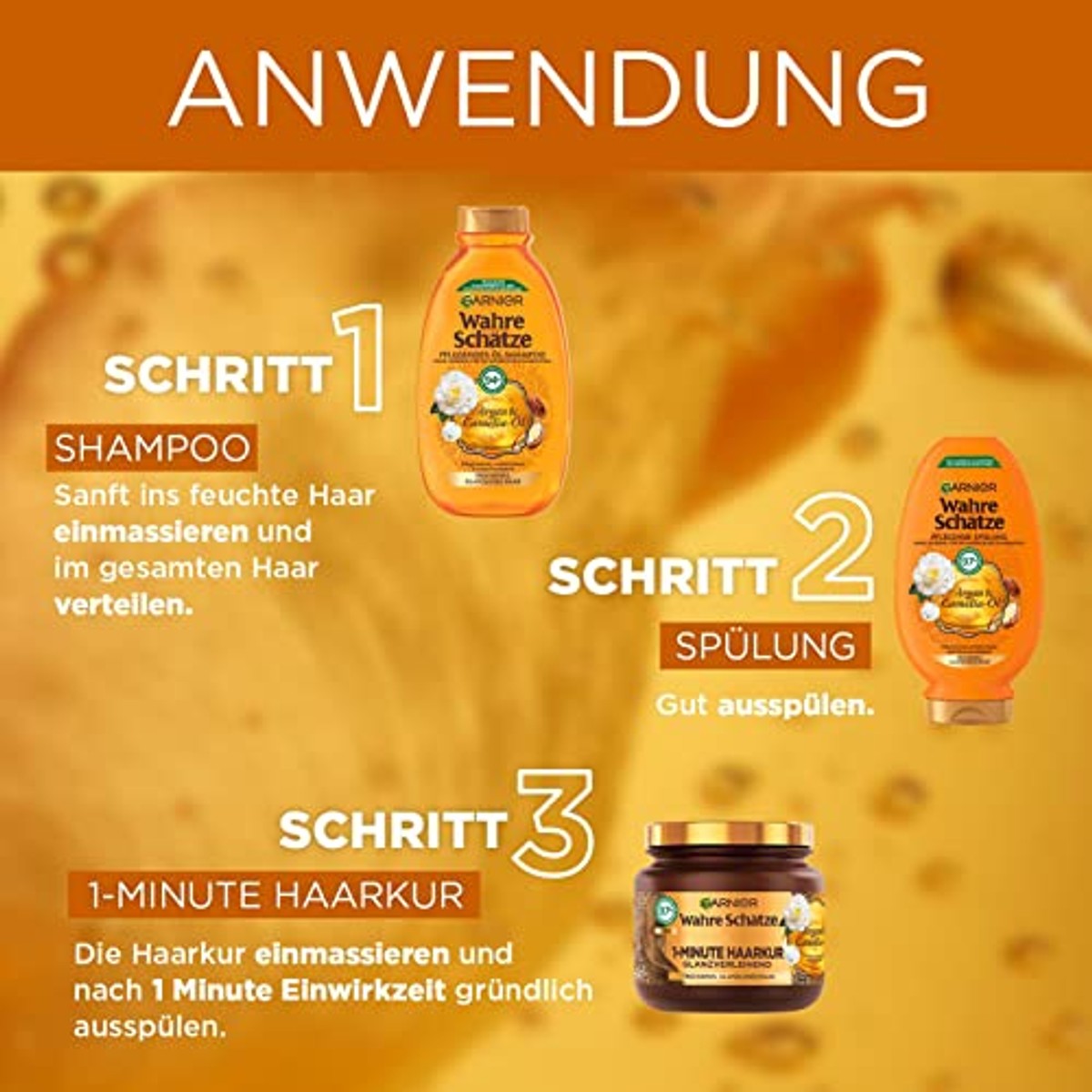 Garnier Echte Schatten verzorgende olie-shampoo 3 x 250 ml – Garnier