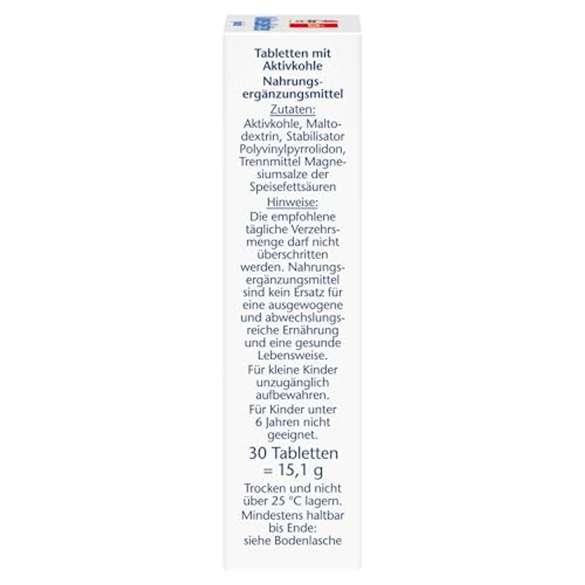 Doppelherz Plantaardige Kooltabletten Actieve Kool 2 x 30 Tabletten - 3-pack