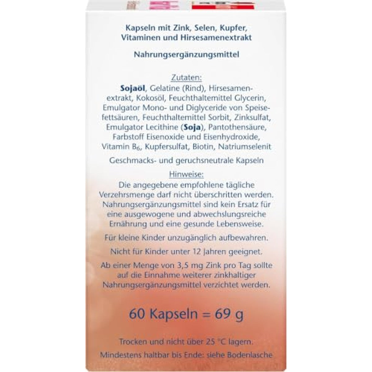 Doppelherz Haar Vital + Zink + Gierstzaadextract 60 Capsules - 6-pack