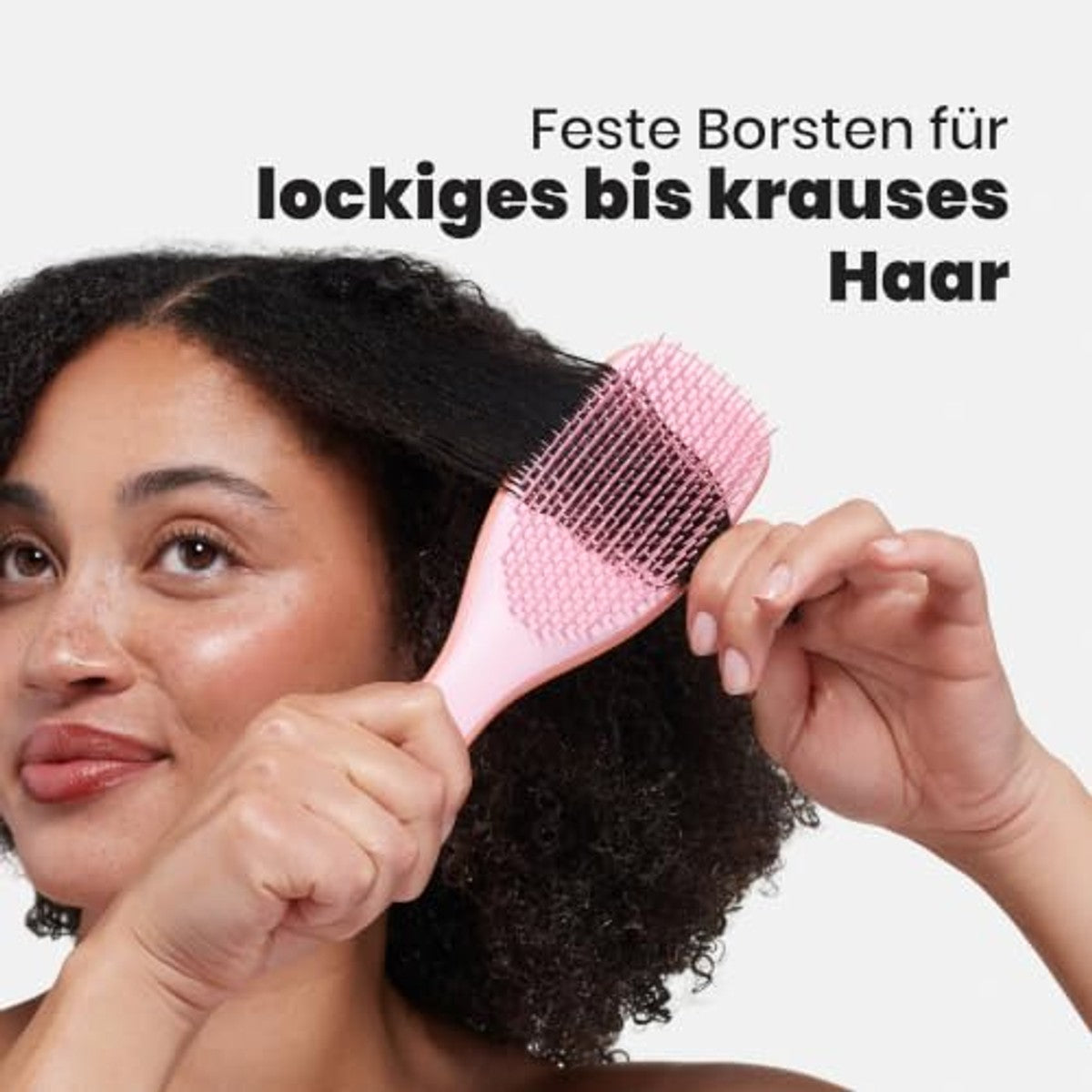 Tangle Teezer Ultimate Detangler Haarborstel voor krullend haar, voor 3C-4C krullend en pluizig haar, tweetraps borstelharen definiëren krullen en verminderen kroezen, mango en roze – Tangle Teezer