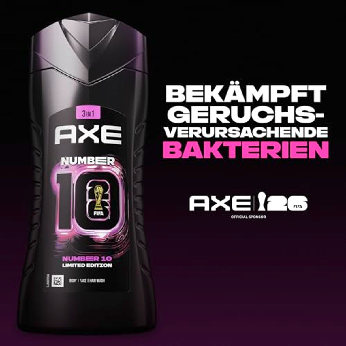 Axe 3-in-1 douchegel & shampoo Number 10 3 x 250 ml - Voordeelverpakking