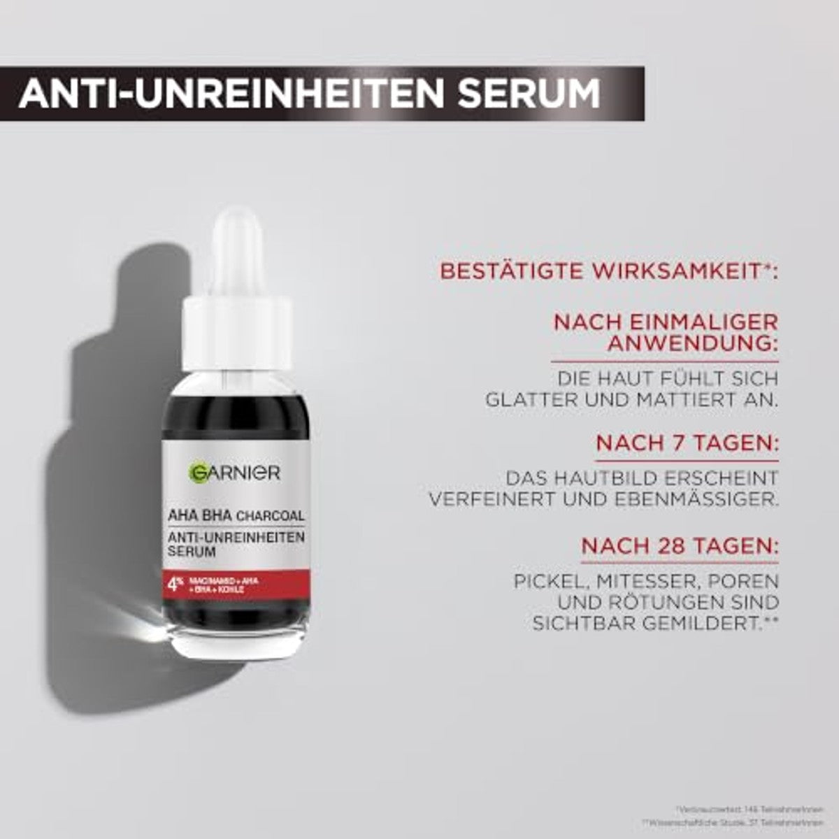Garnier AHA + BHA Charcoal Serum met niacinamide 6 x 30 ml - Voordeelverpakking