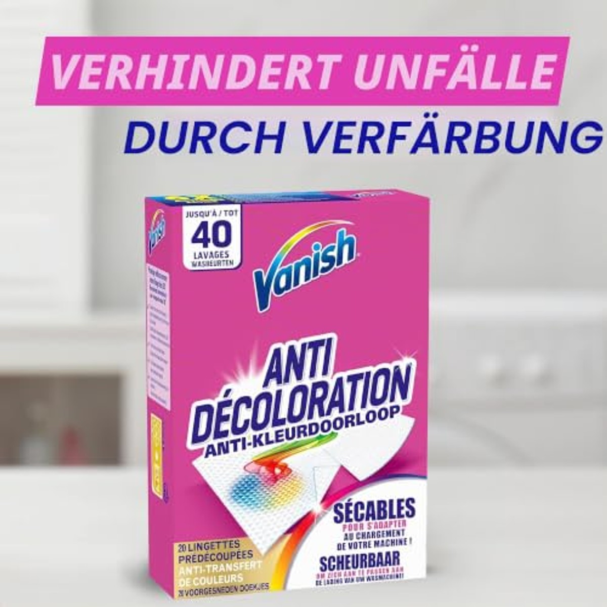 Vanish Oxi Action 2-in-1 anti-verkleuringsdoekjes - 3-pack