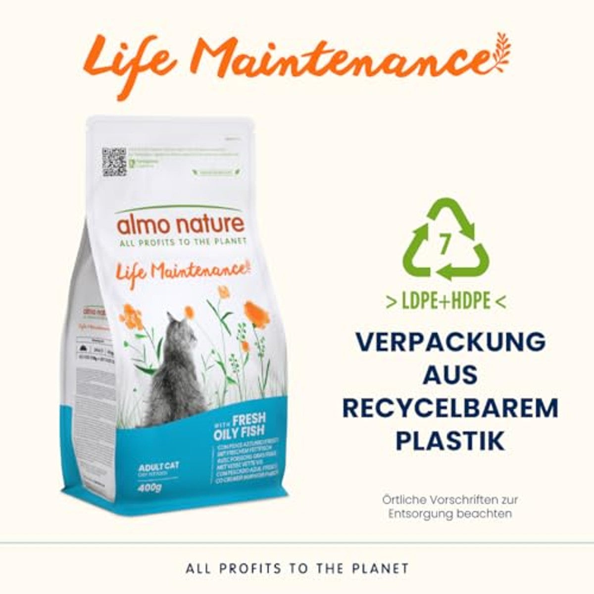 Almo Nature Life Maintenance Droogvoer Blauwe Vis 400 g - 3-pack