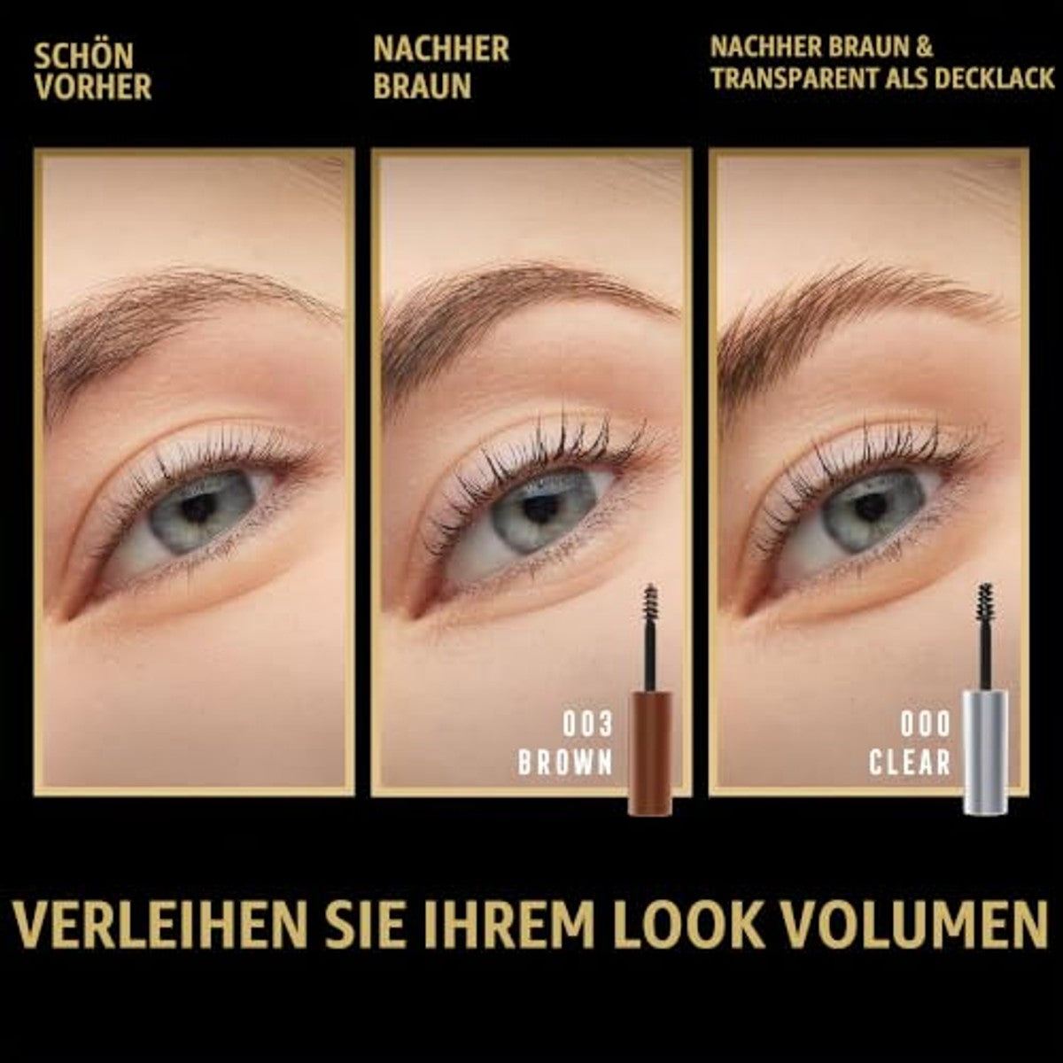 Max Factor 2000 Calorie Volumising Brow Sculpt Gel, Long-Lating, Plumped & Fuller-Looking Brows, Waterdicht, Smudge-proof, Shapes & Intensifies, 004 Black Brown, 4,5 ml – Max Factor