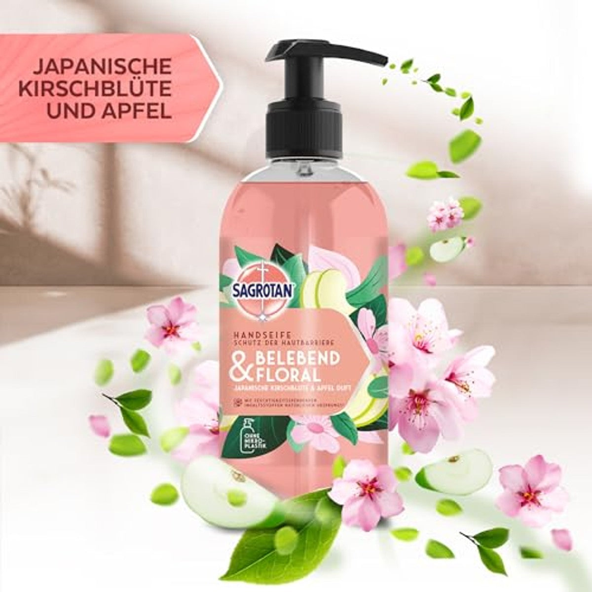 Sagrotan Hygiënische zeep, verkwikkend en gebloemd, vochtinbrengende vloeibare zeep met bloemengeur, 5 x 300 ml handzeep – Sagrotan