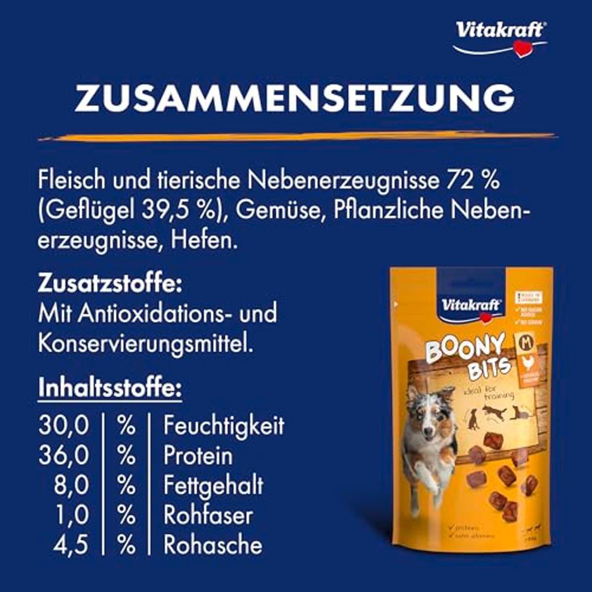 Vitakraft Boony Bits M hondensnack gevogelte 6 x 120 g - 6-pack