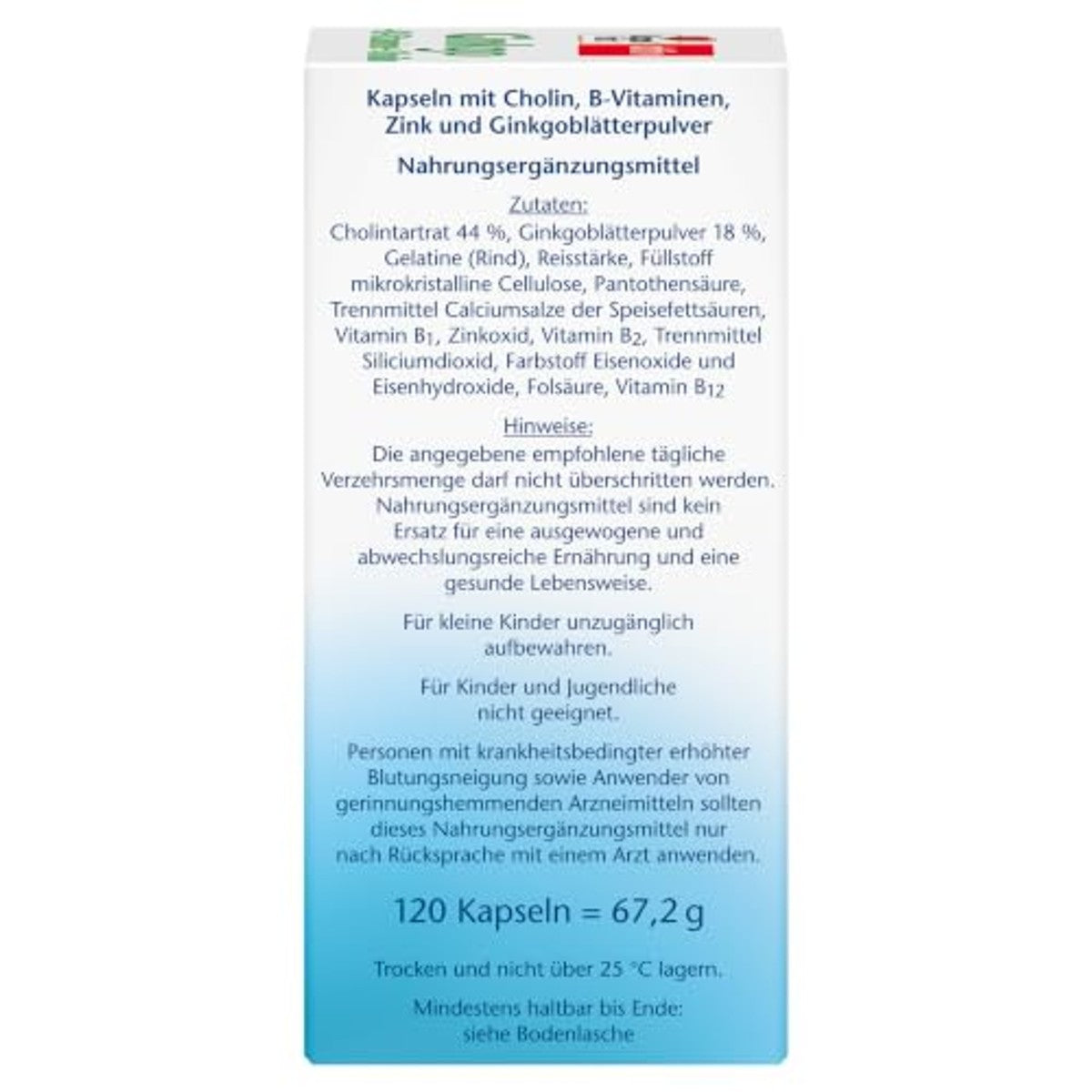 Doppelherz Ginkgo + B-vitamine + Choline 120 Capsules - 3-pack
