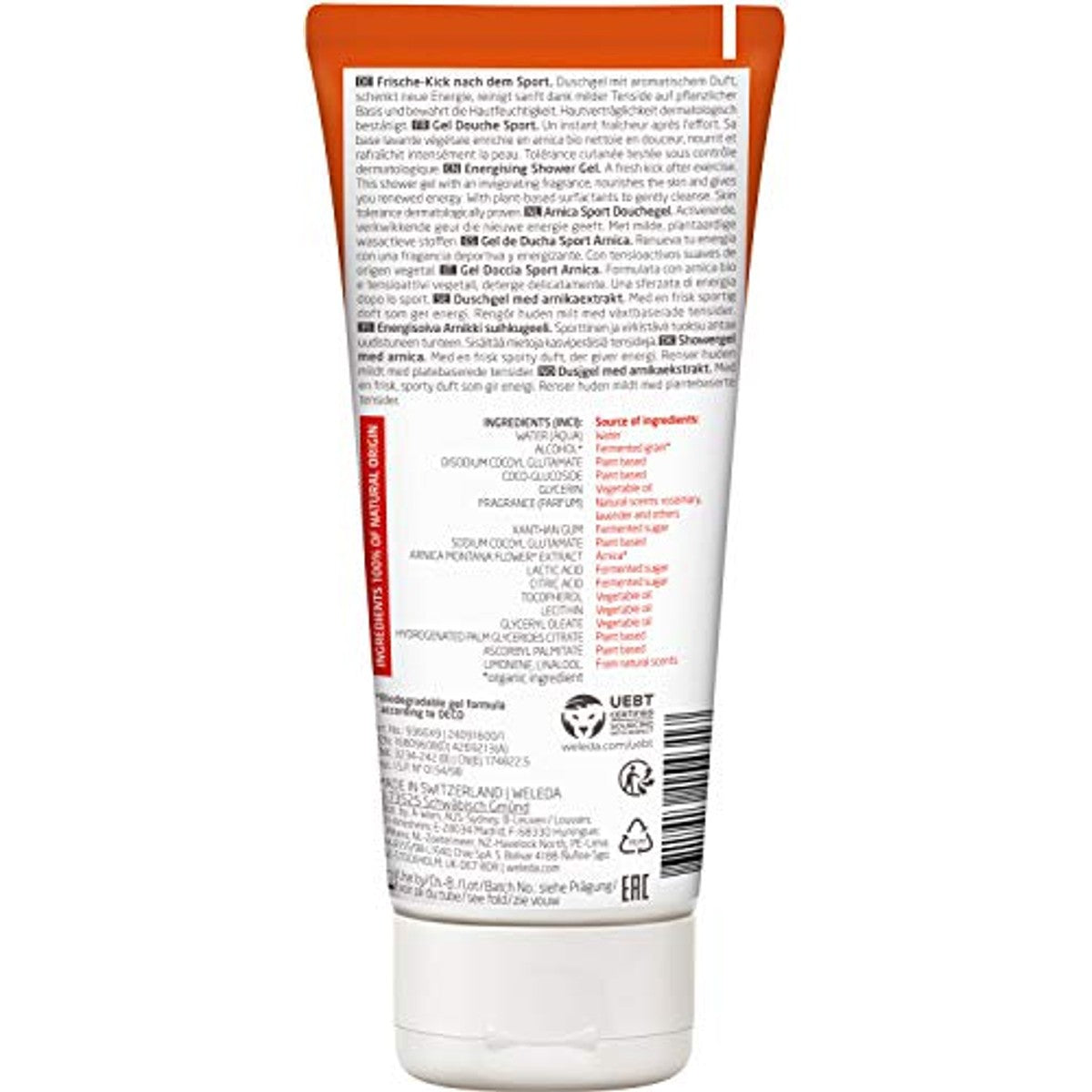 Weleda Bio Sport Douchegel met Rozemarijn-Lavendelgeur 200 ml - 6-pack