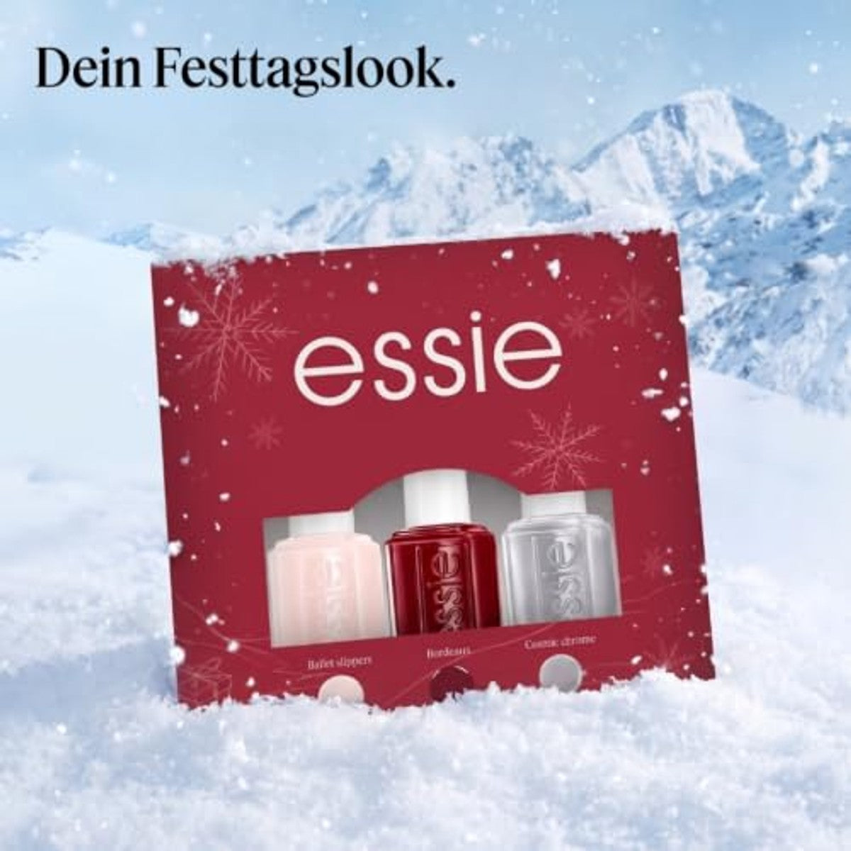 essie Mini Trio Kit Weihnachten, Nagellack Geschenkset für die Maniküre | 3 langanhaltende Nagellacke für farbintensive Festtagslooks, Beauty Geschenkidee, 3x 5ml – essie