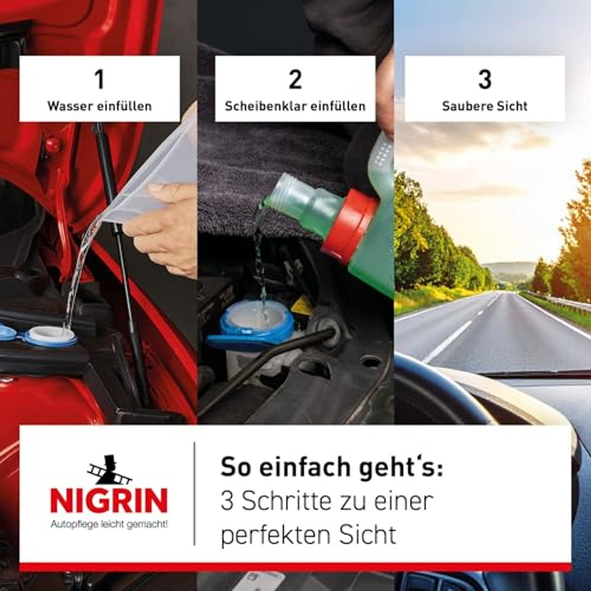 NIGRIN Performance ruitenreiniger concentraat 3 x 5 liter - Voordeelverpakking