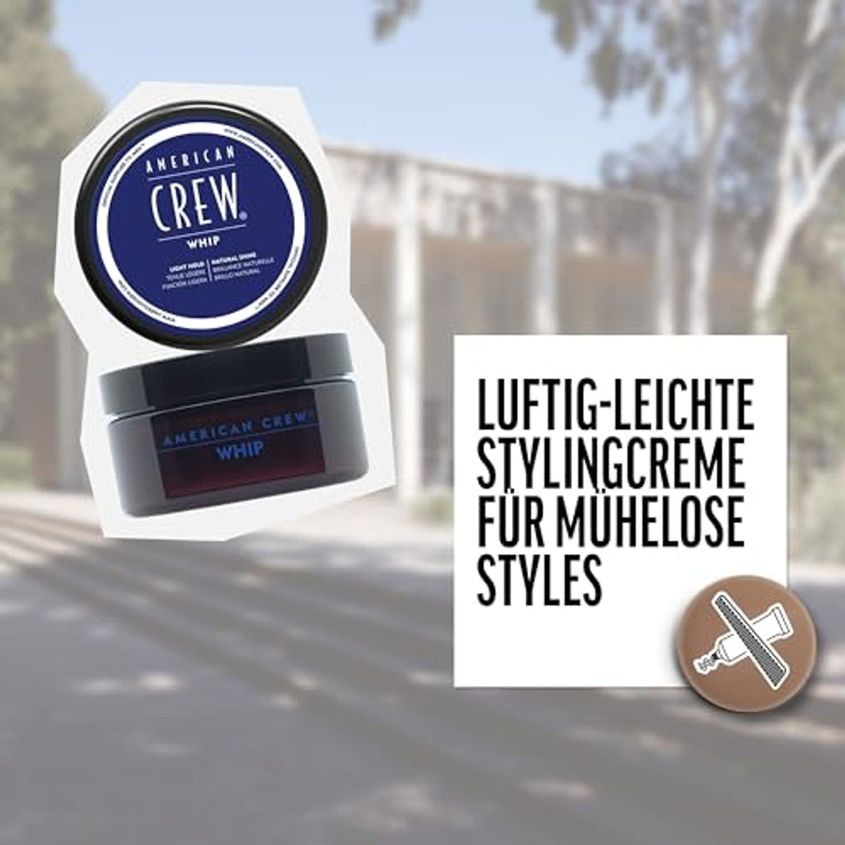 American Crew Whip Lichte Stylingcrème voor Mannen 85 g - 3-pack
