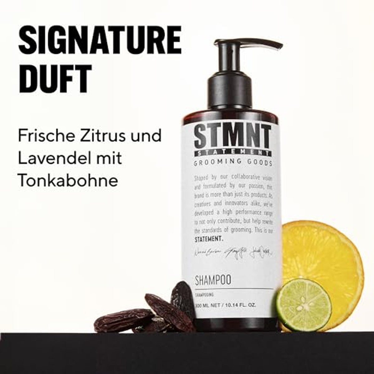 STMNT Statement Grooming Goods Shampoo, met actieve kool en menthol, verwijdert effectief productafzettingen, vrij van sulfaten (SLS**) en siliconenoliën