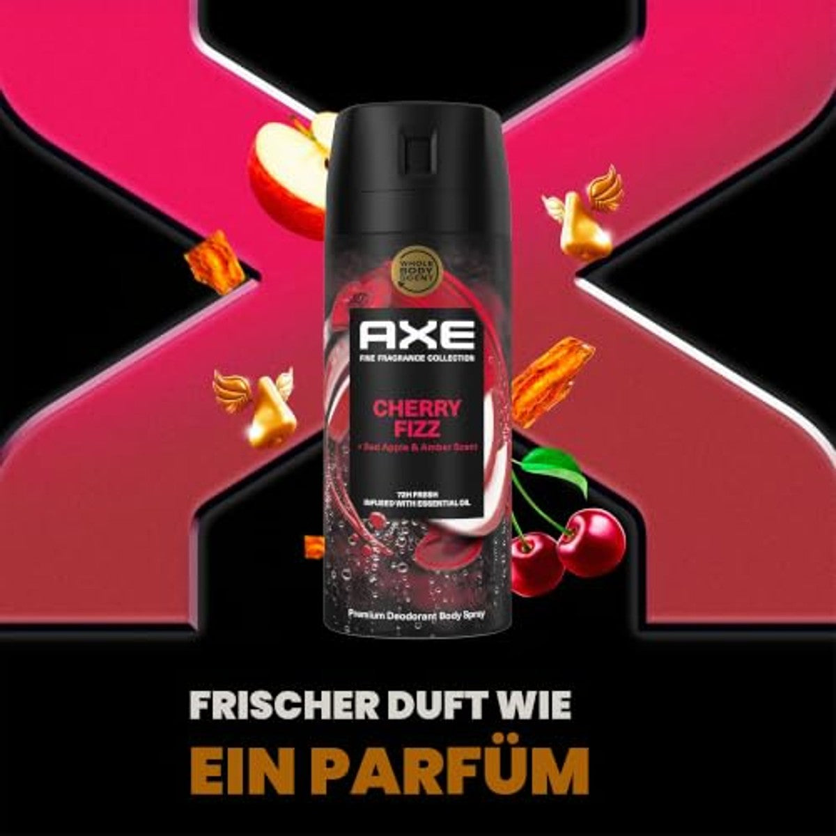 AXE Cherry Fizz deodorant spray voor heren 6 x 150 ml - Voordeelverpakking