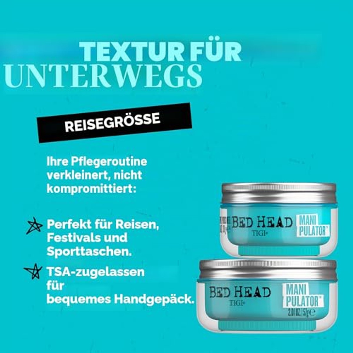 TIGI Manipulator Bed Head Textuurpasta met stevige grip, in reisformaat, 30 g – TIGI