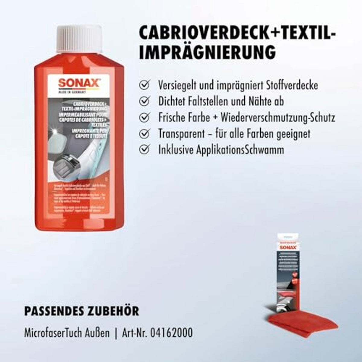 SONAX Cabriodeck+textiel-impregnering 250 ml – SONAX