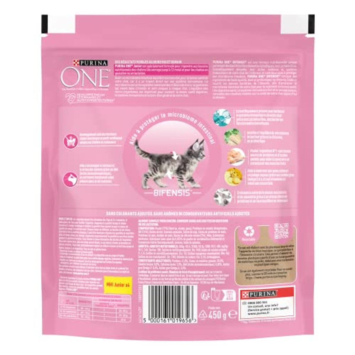 Purina One Junior droogvoer kat kip & volkoren 450 g - 3-pack