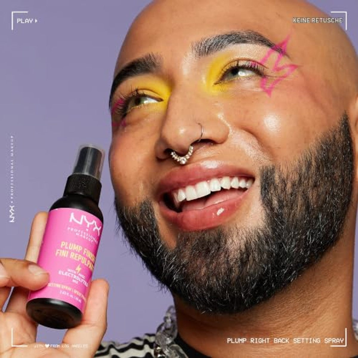 NYX Professional Makeup Fixeerspray met elektrolyten, veganistische formule en gevoerde afwerking, plump rechtsachtersetting spray, 60 ml – NYX PROFESSIONAL MAKEUP