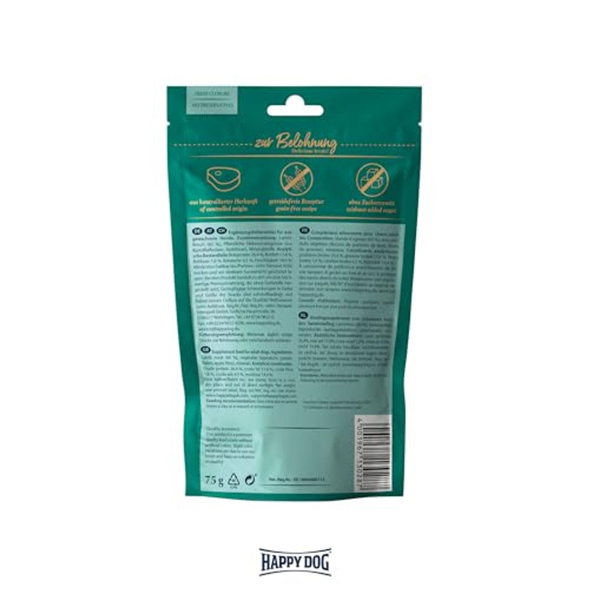 Happy Dog Meat Snack Lüneburger Heide hondensnack lamsvlees 75g - 6-pack