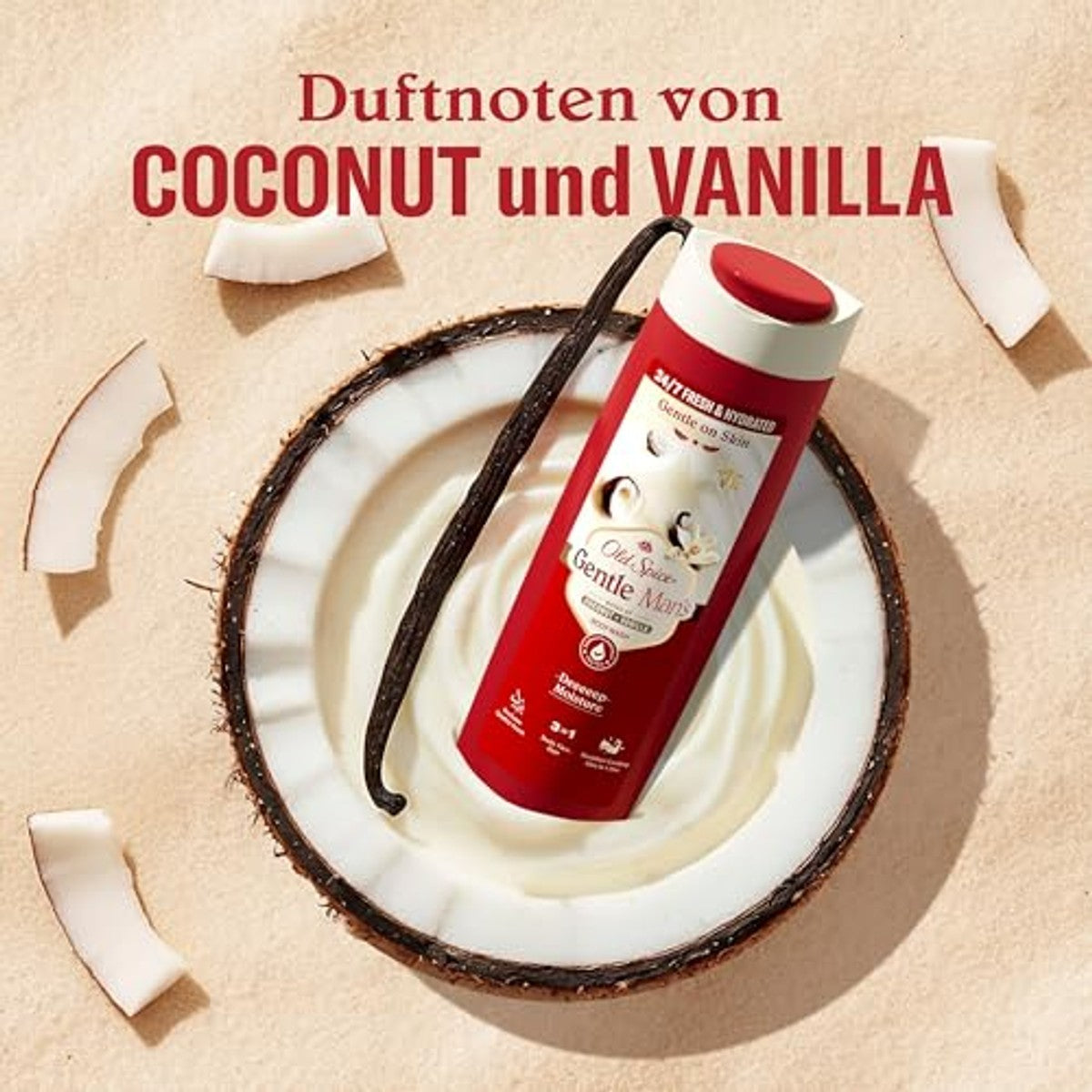 Old Spice Gentle Man's Coconut + Vanilla 3-in-1 3 x 800 ml - Voordeelverpakking