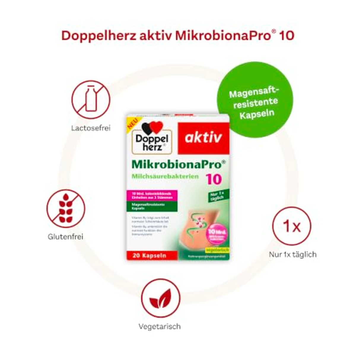 Doppelherz MikrobionaPro® 10 Melkzuurbacteriën 20 Capsules - 3-pack